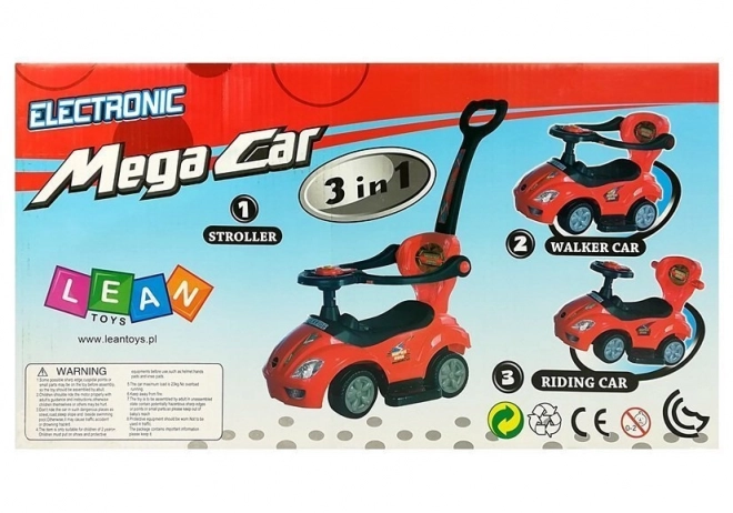 3-in-1 Mega Car Kinderlaufrad Gelb