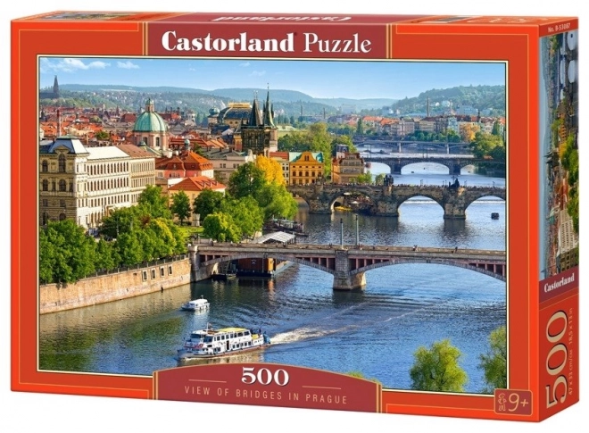 Puzzle 500 Teile Aussicht auf die Brücken in Prag