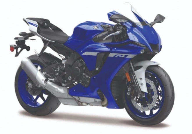 Modellmotorrad Yamaha YZF-R1 2021 mit Ständer