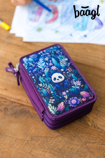 Schulmäppchen dreistöckig Jungle Panda