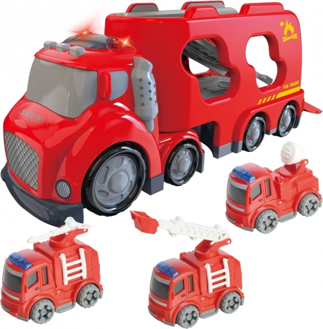 Großer roter Abschleppwagen City Truck mit Licht- und Soundeffekten