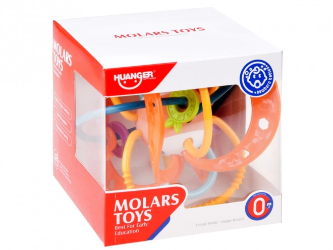 Sensorischer Beißring für Babys Rassel – Orange