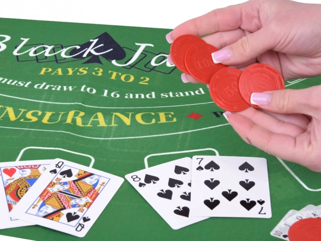 Doppelseitiges Kartenspiel-Set Poker und Blackjack