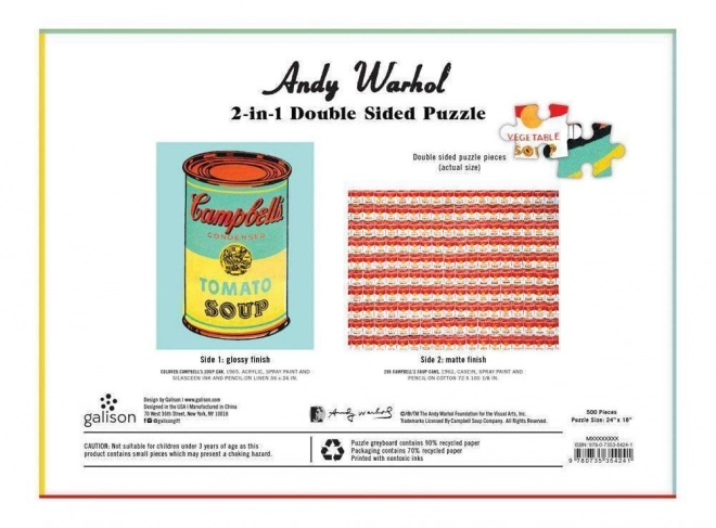 Galison Andy Warhol zweifarbiges Puzzle Campbells Dosensuppen 500 Teile