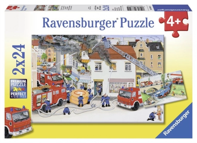 Ravensburger Puzzle mit Feuerwehr-Motiv 2x24 Teile