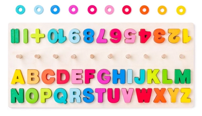 Buchstaben und Zahlen in fröhlichen Farben