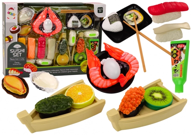 Spielzeug-Sushi-Set mit Garnelen und Zubehör für Kinder