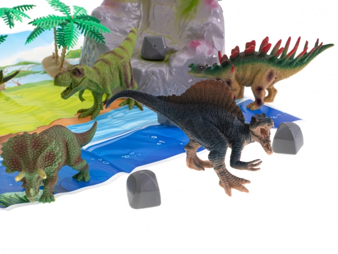 Dinosaurier Spielset mit Figuren, Matte und Zubehör