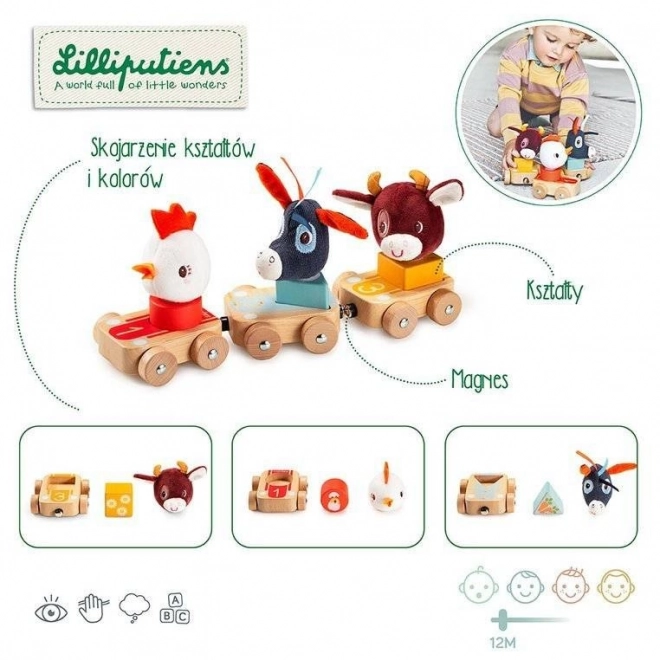 Lilliputiens - Set aus 3 Holzautos - Bauernhof