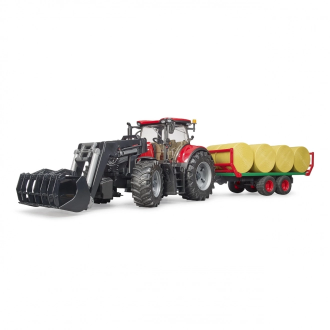 Traktor mit Frontlader und Ballentransporter