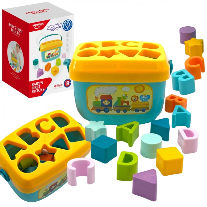 Woopie Kinder Sortierbox 2-in-1 mit Koffer und Lernalphabet