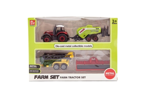 Bunter Traktor und drei Zubehörteile