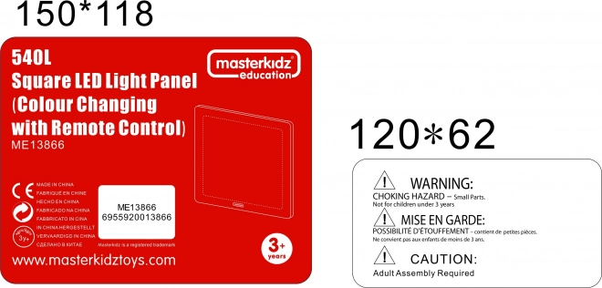 Masterkidz LED-Lichtpanel mit Farbwechsel und Fernbedienung