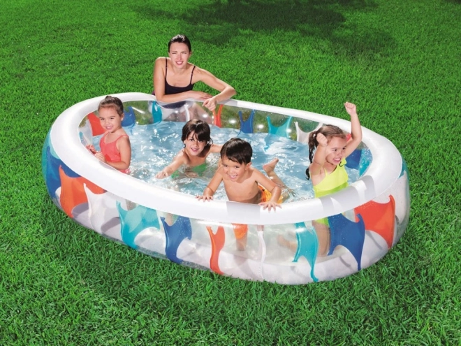 Aufblasbarer Familienpool Elipse 229x152x51cm von BESTWAY mit Reparaturflicken