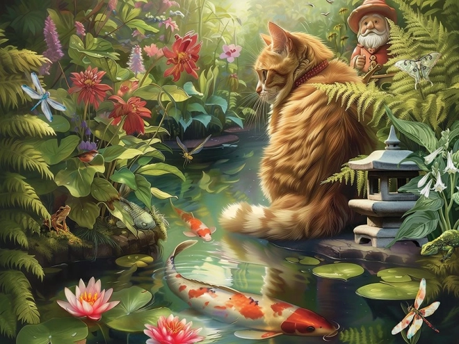 Puzzle Katze und Koi 275 Teile XL