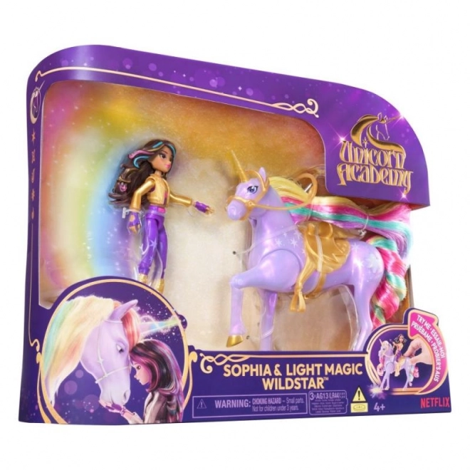 Unicorn Academy Leuchtender Einhorn und Figur 11 cm Sophia & Wildstar