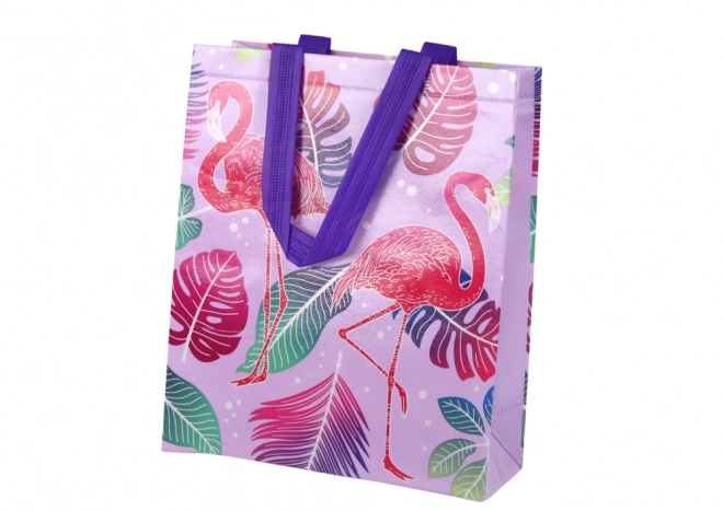 Geschenktasche Flamingos Lila