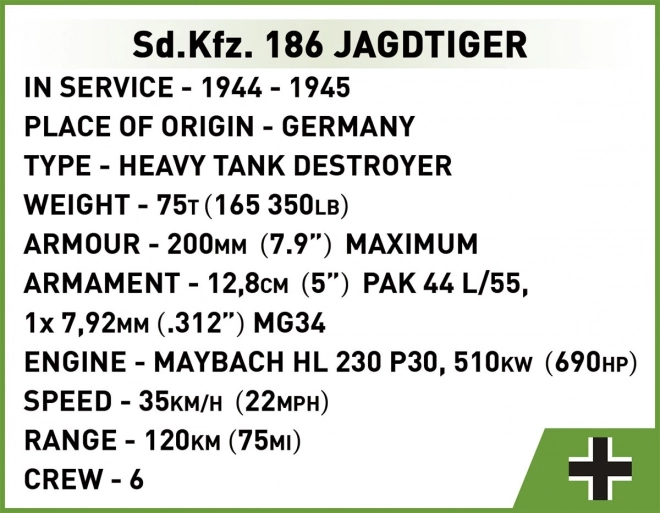 Jagdpanzer Tiger II Modellbausatz COBI