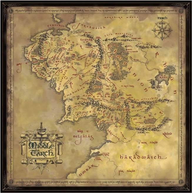 Aquarius quadratisches Puzzle DER HERR DER RINGE: Mittelerde, 1000 Teile