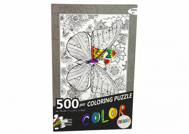 Ausmal-Puzzle 500 Teile Schmetterling