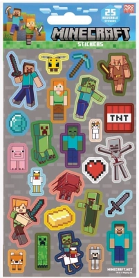 Minecraft-Aufkleber grau, 25 Stk.