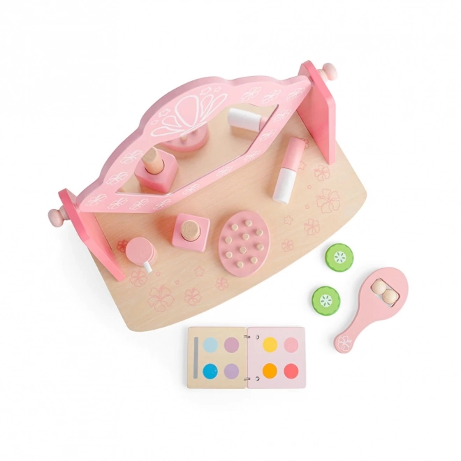 Holztisch Kosmetik-Set für Kinder - Rosa