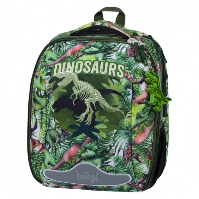 Baagl Schulset mit Dinosauriermotiv: Rucksack, Federmäppchen und Beutel