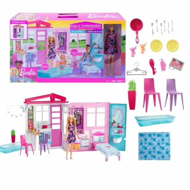 Barbie Puppenhaus mit Zubehör und Puppe