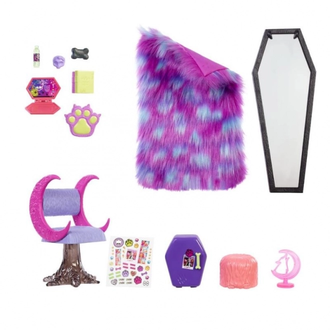 Möbelset Schlafzimmer Monster High Clawdeen Wolf mit Zubehör