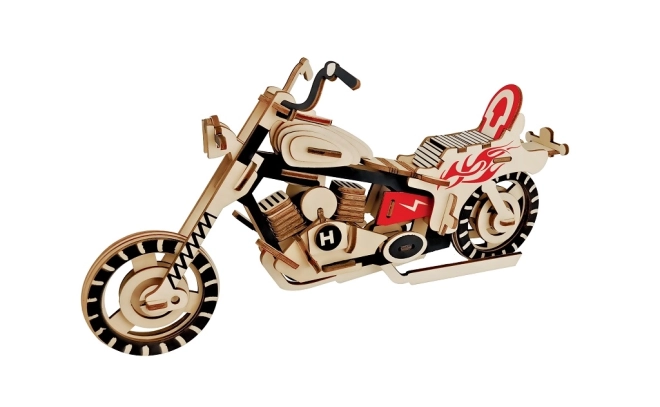 Holzspielzeug 3D Puzzle Motorrad Bunt