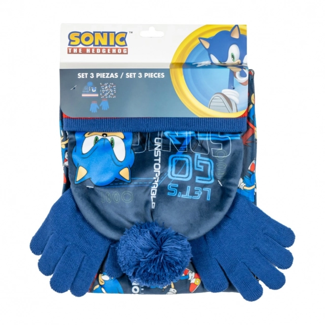 Sonic Mütze, Handschuhe und Schal Set