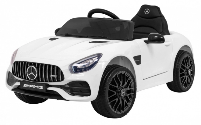 Mercedes Benz GT Batterie für Kinder Weiß + Fernbedienung + sanfter Start + MP3 LED