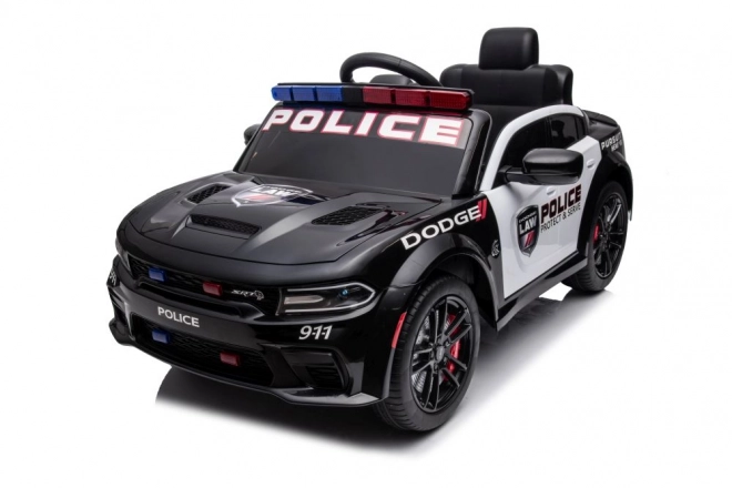 Elektrisches Kinderauto Dodge Charger Polizei Schwarz