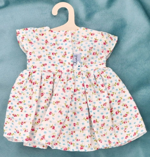 Kleid für Miniland Puppe 38 cm, heller Blumendruck