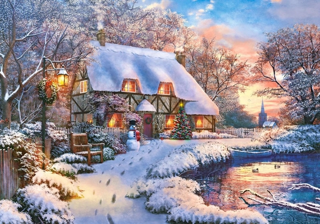 Puzzle 500 Teile Winter Cottage