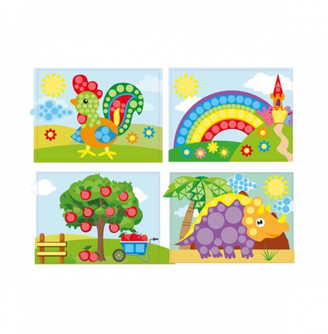 Kreatives Mosaik für Kinder mit Aufkleben