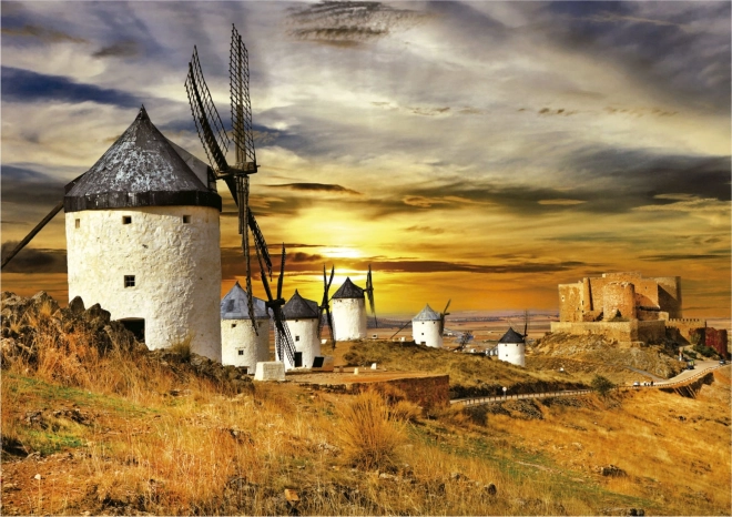 Puzzle Sonnenuntergang in Spanien EDUCA – Windmühlen von Consuegra (1500 Teile)