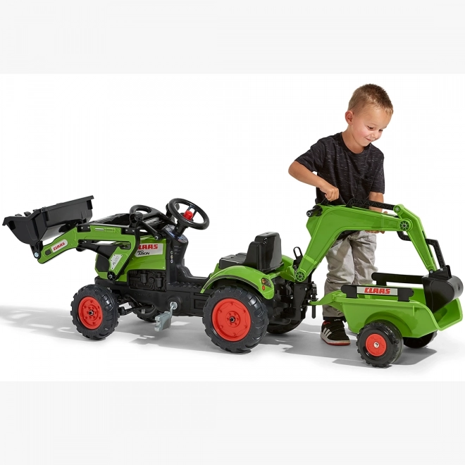Schlepper Claas Arion mit Lader, Bagger und Anhänger