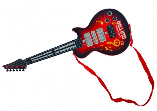 Elektrische Kindergitarre mit Farbigen LEDs - Rot