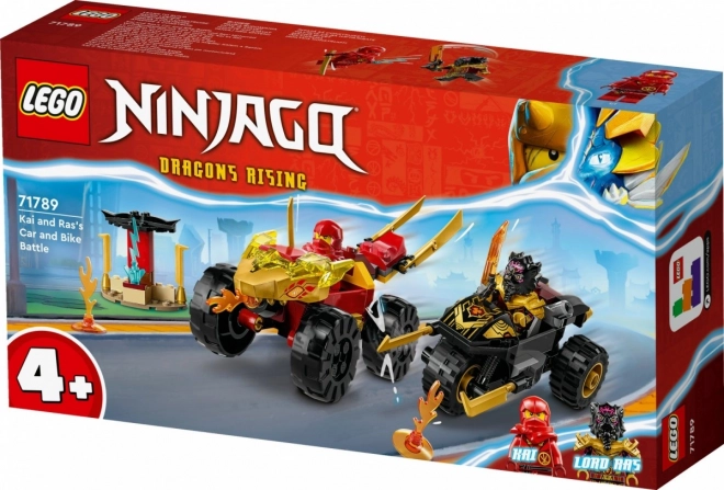 Kai und Ras im Duell: Auto gegen Motorrad - Lego NINJAGO Bauset