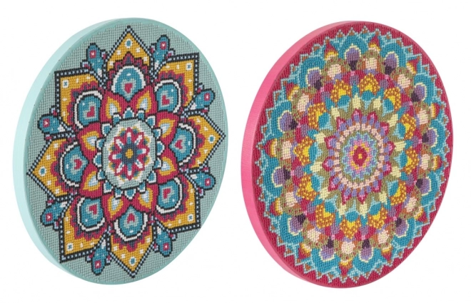 Diamantmalerei Mandala auf Rahmen Rosa 30cm