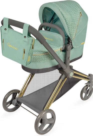 Klapbarer Puppenwagen 3-in-1 mit Tasche CAPRICCIO, 73 cm