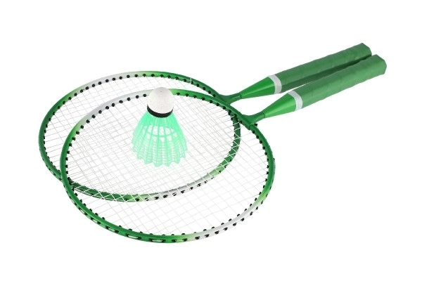 Kinder-Badminton-Set Metall/Plastik mit zwei Schlägern und Federball