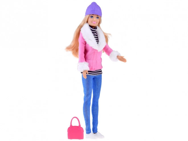 Anlily Modepuppe im Winteroutfit mit Tasche