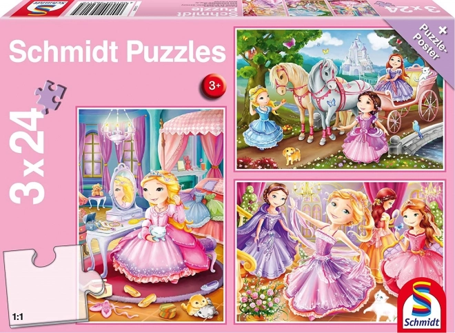 Schmidt Puzzle Märchenprinzessinnen 3x24 Teile