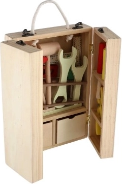 Alles in einem tragbaren Holzkoffer