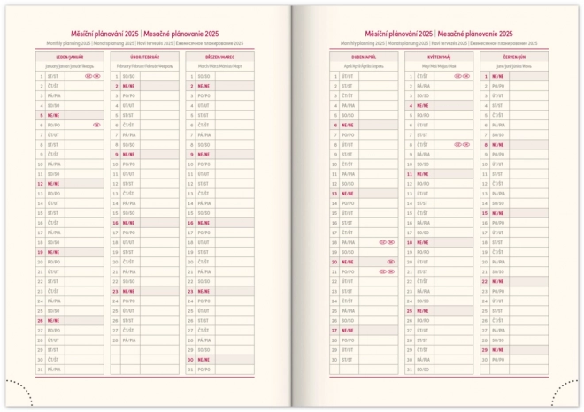 Tageskalender Vellum 2025 Schwarz