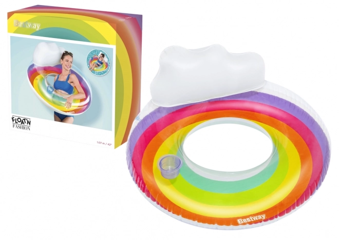 Aufblasbarer Schwimmring Regenbogen 107 cm