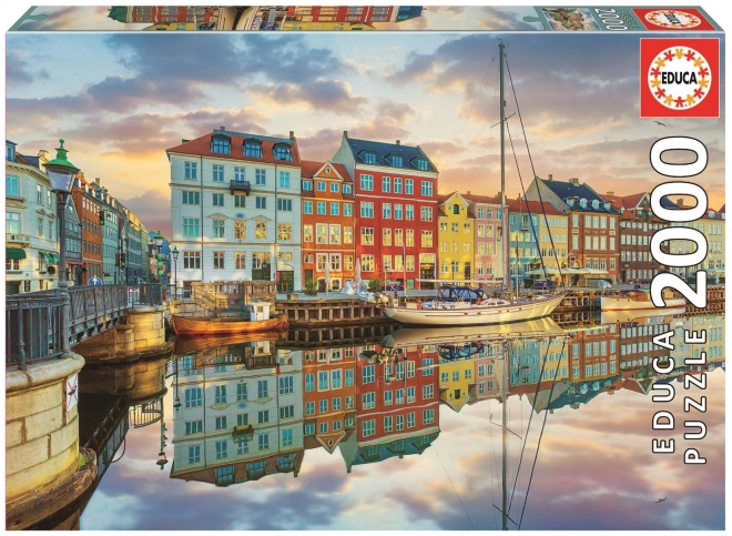 Kopenhagen Hafen Sonnenuntergang Puzzle 2000 Teile