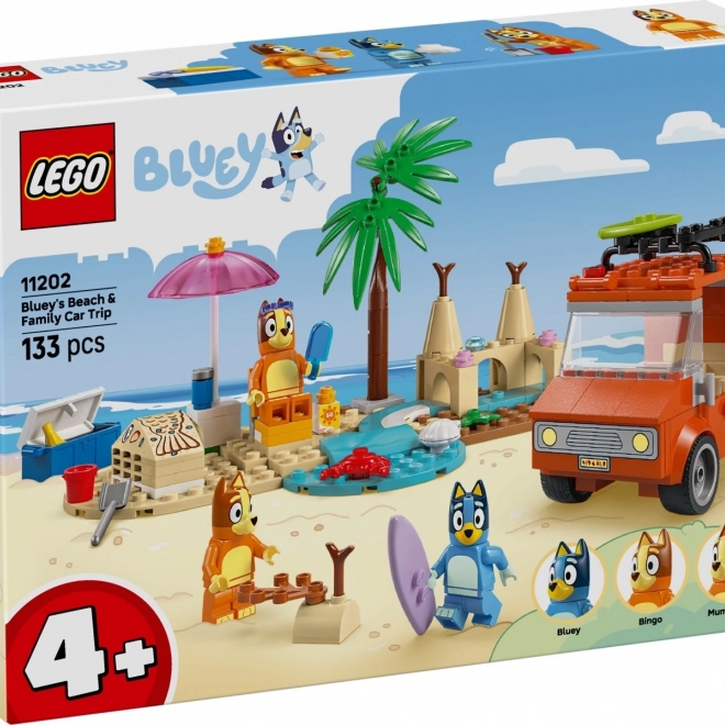 LEGO Bluey Familienausflug mit dem Auto zum Strand